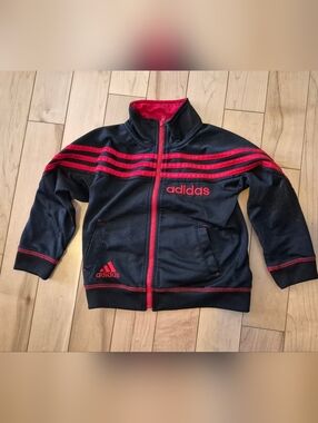 Boys Size 3T Adidas Black & Red Track Jacket